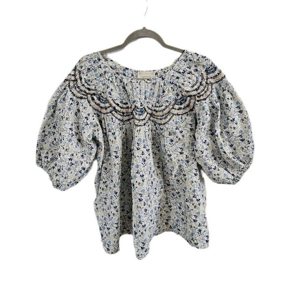 Johnny Was Tatiana Floral Top Blouse Embroidered Peasant Cottage XL - Picture 4 of 12